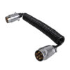 Spiraalkabel 12 Volt 2 x 7 polig metaal