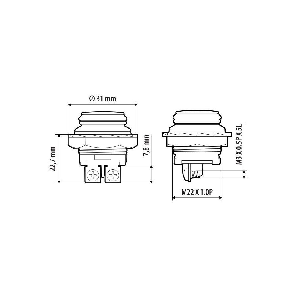 TCP Waterdichte drukschakelaar 12/24V - 10A - 2-polig, IP65 #2