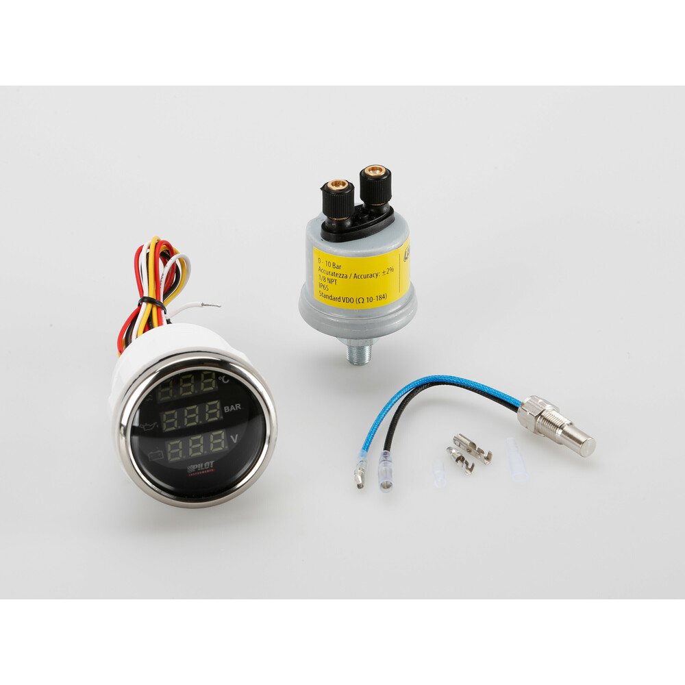 Zwarte digitale 3-in-1 manometer - 52mm #1