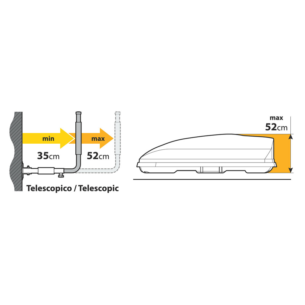 Set van 2 wandbeugels voor dakkoffers type 1 - Telescopisch en inklapbaar #3