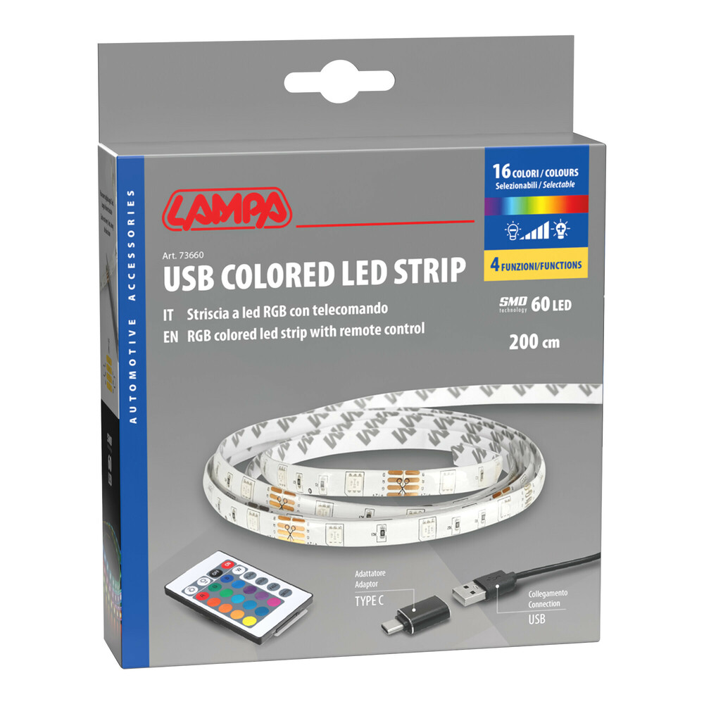RGB Ledstrip met USB-aansluiting – 200 cm sfeervolle verlichting in 16 kleuren #8