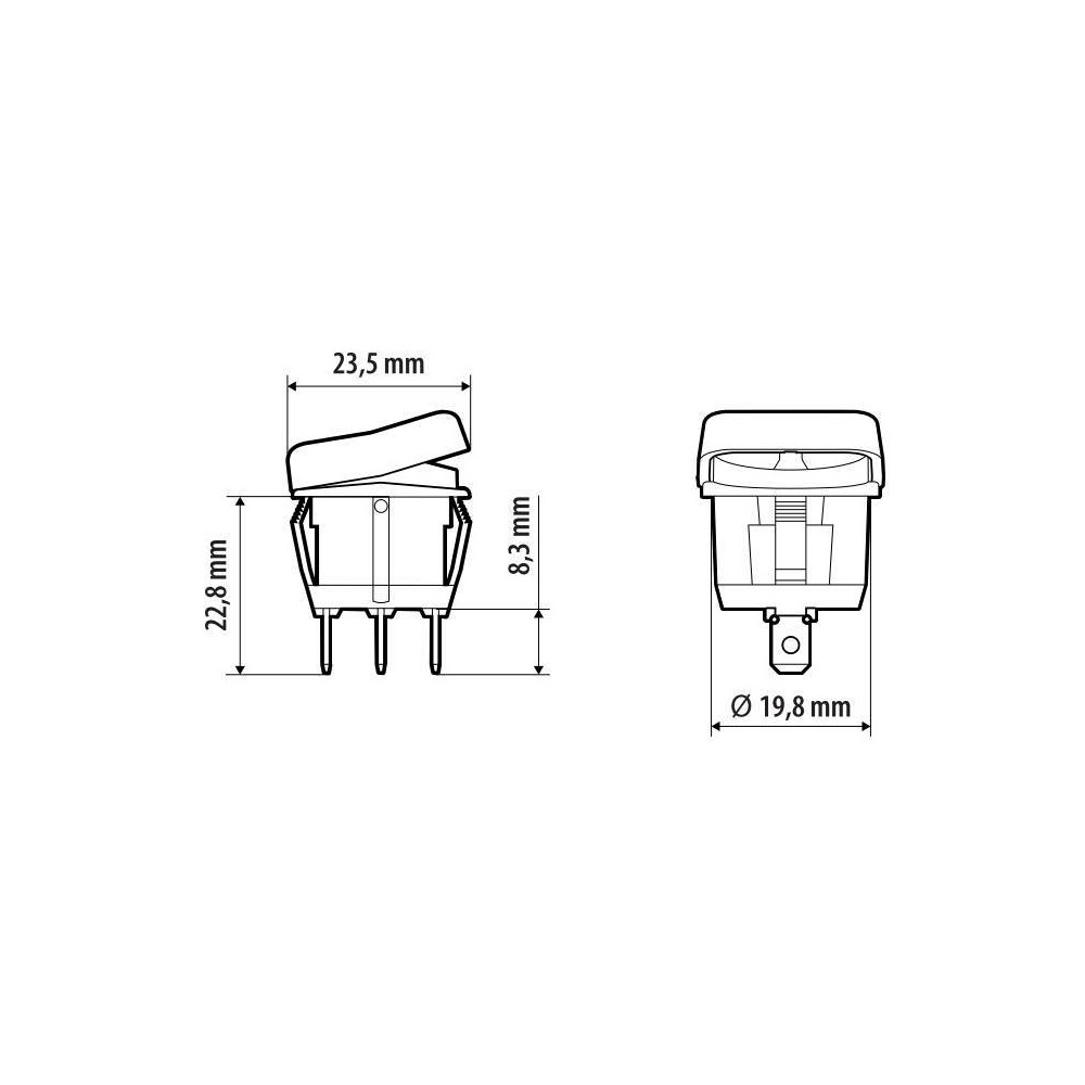 TCP Rode led-wipschakelaar 12/24V - 10A - 3-polig, aan/uit #2