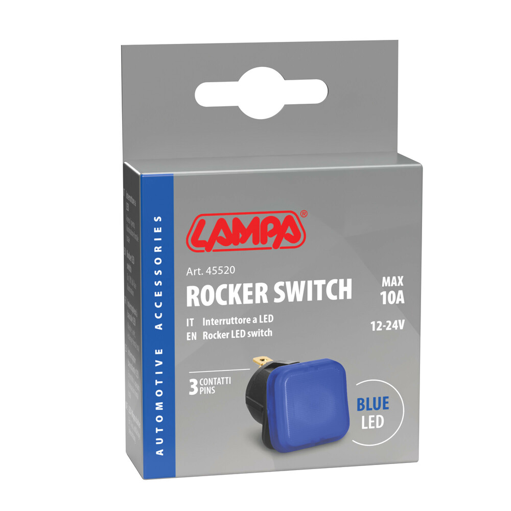 TCP Blauwe led-wipschakelaar 12/24V - 10A - 3-polig, aan/uit met volledige verlichting #3